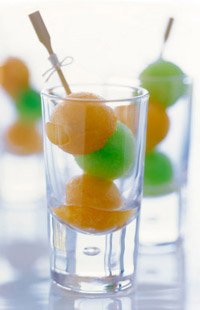 cocktail party food - fruit skewers